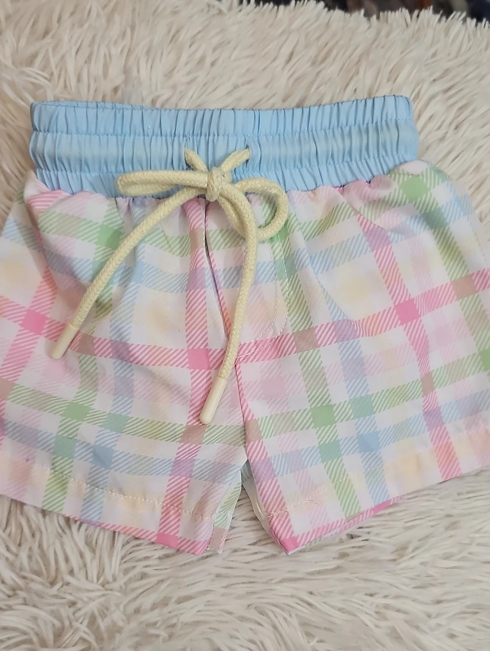 Swoon Baby Plaid Swim Trunks Swimwear Board Shorts - 3M